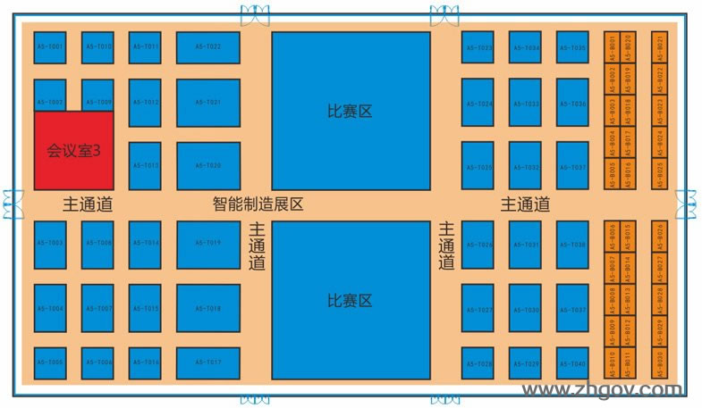 2016“互聯(lián)網(wǎng)+”博覽會展覽館：五號展覽館（比賽區(qū)、智能制造展區(qū)）